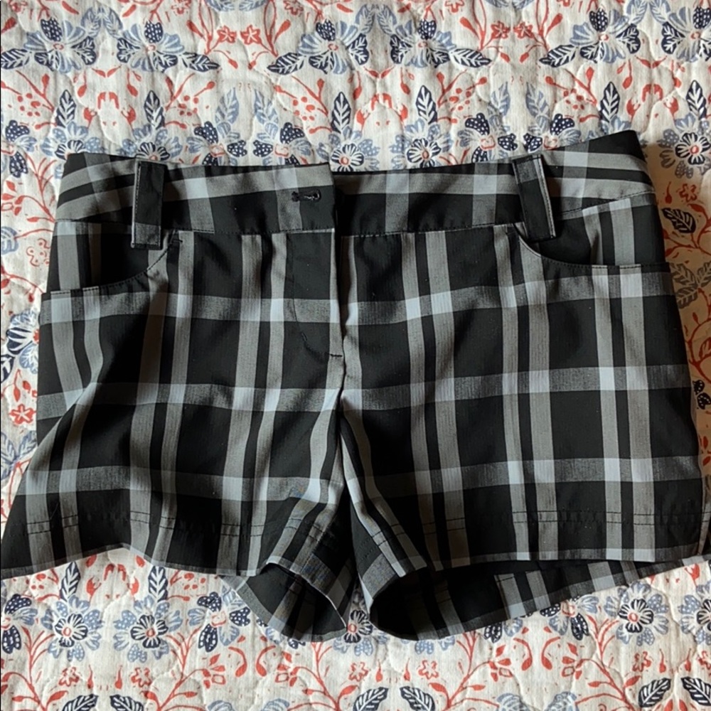 Plaid Adidas shorts